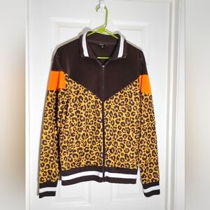 Jacket Warm Up Animal Print Screenshot Full Zip Men's Small